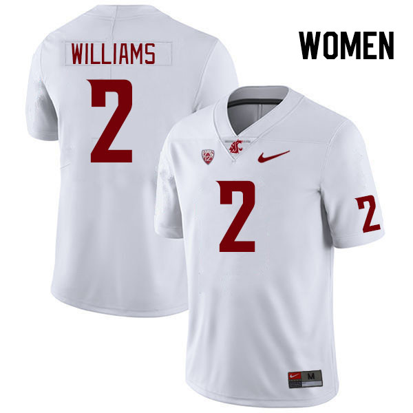 Women #2 Kyle Williams Washington State Cougars College Football Jerseys Stitched Sale-White